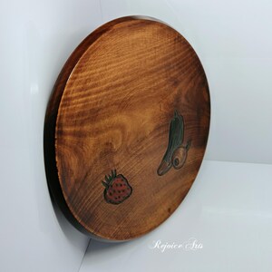 Vintage Okayama Japanese Handcrafted Carved Wood Platter Tray