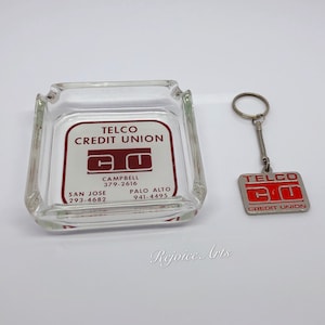 Vintage Telco Credit Union Advertising Ashtray & Keychain