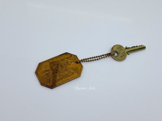 Vintage Brass Del Monte Hyatt House Key Fob & Key… - image 3