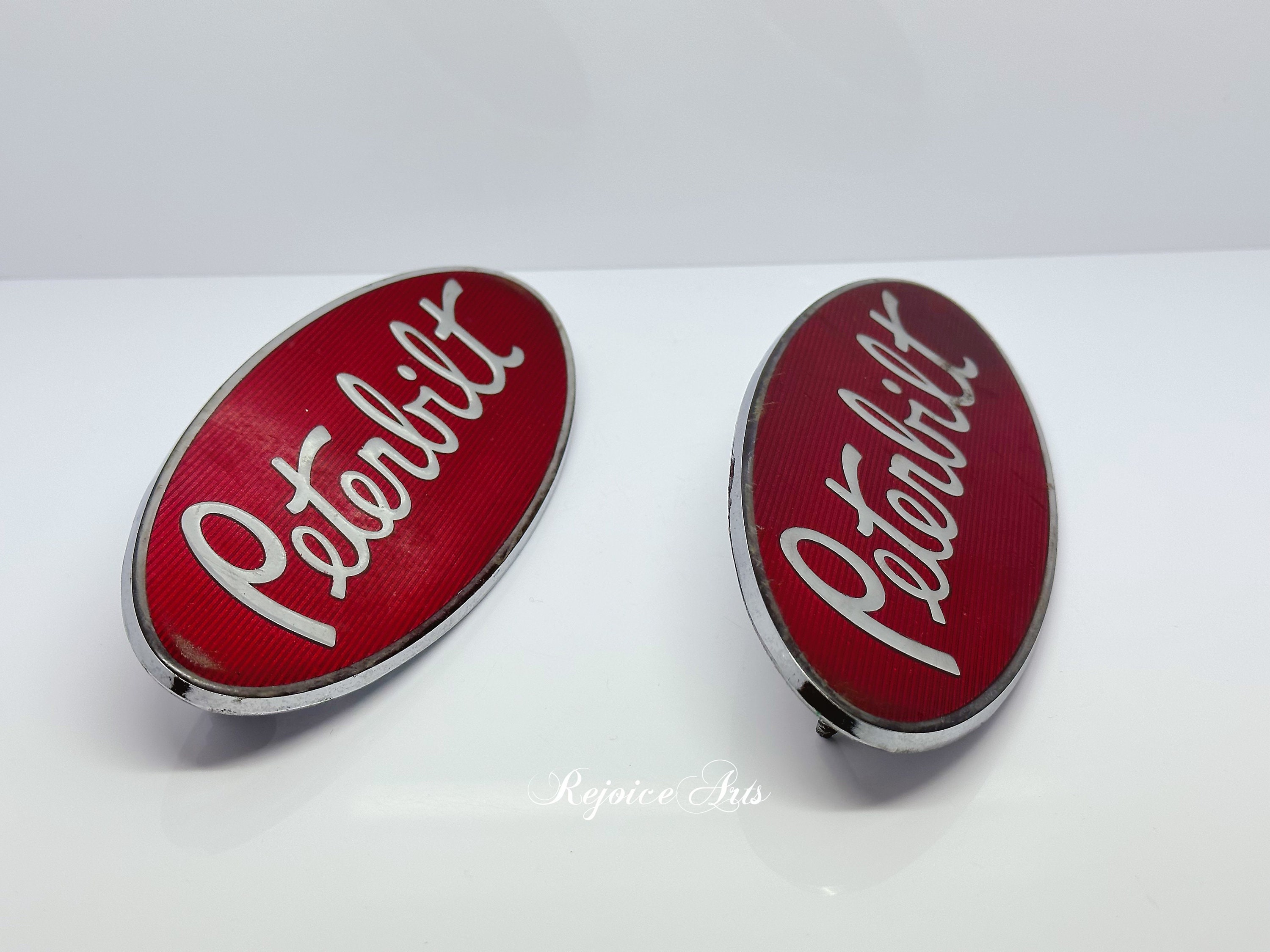 Fibbia Cintura Peterbilt Logo Ovale - Rosso/Bianco - Alta Qualità Nickel - Regalo Uomo Unisex