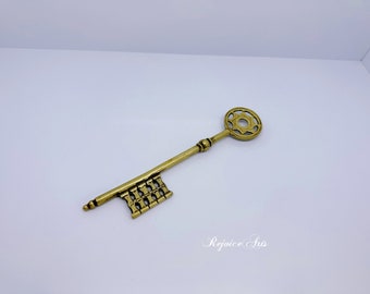 Large Vintage Brass Decorative Key