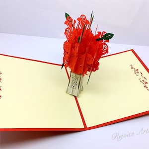 3D Pop Up Rose Bouquet Card