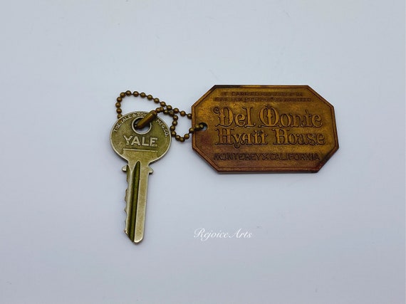 Vintage Brass Del Monte Hyatt House Key Fob & Key… - image 7