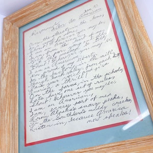Vintage Framed Hand Written Art Print image 6