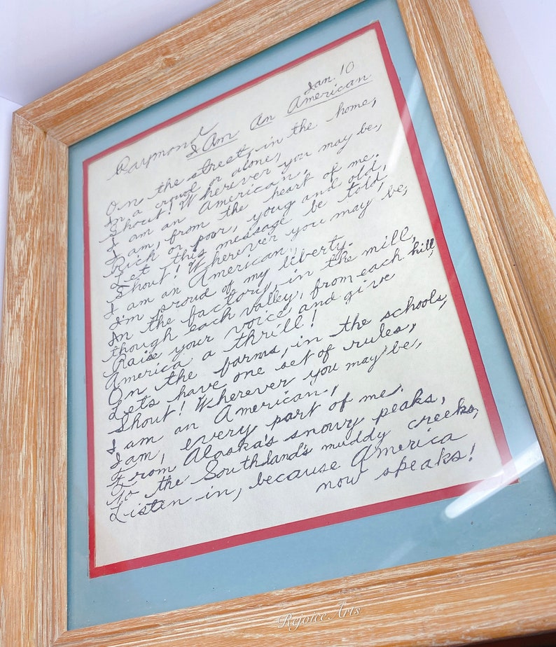 Vintage Framed Hand Written Art Print image 6