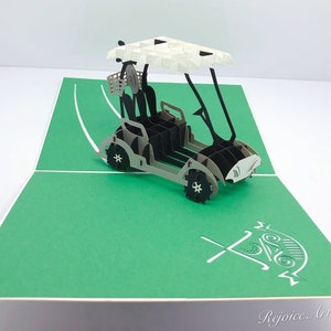 3D Pop Up Golf Cart Card