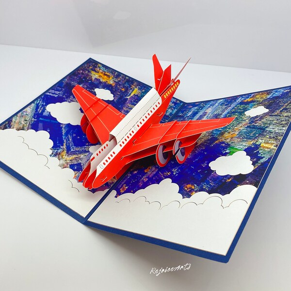 3D Pop Up Airplane Card