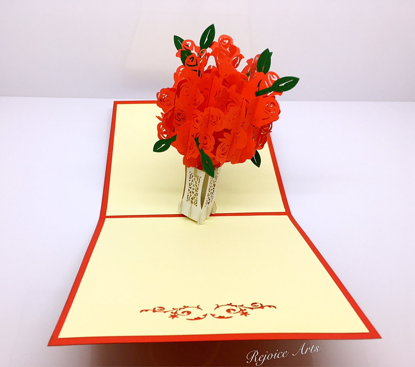 3D Pop up Rose Bouquet Card - Etsy