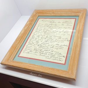 Vintage Framed Hand Written Art Print image 3