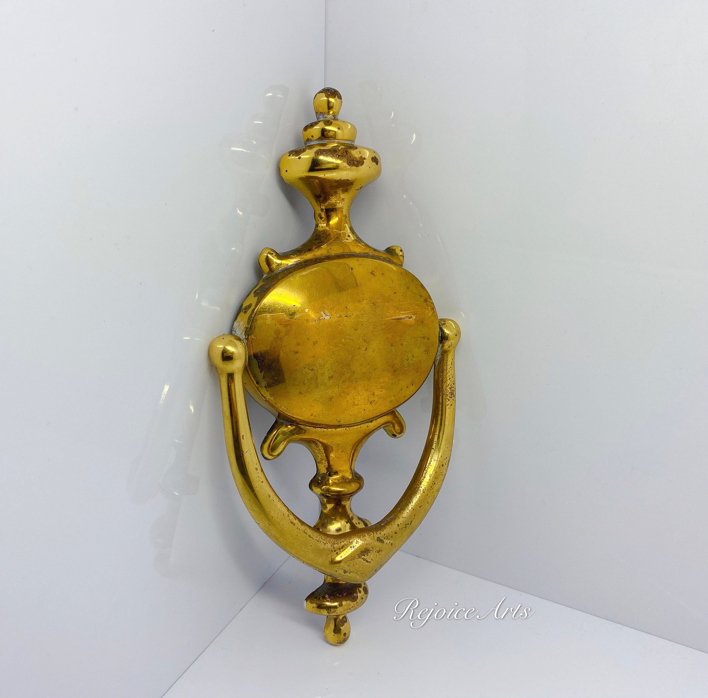 Vintage Brass Front Entry Door Knocker Bell Chime