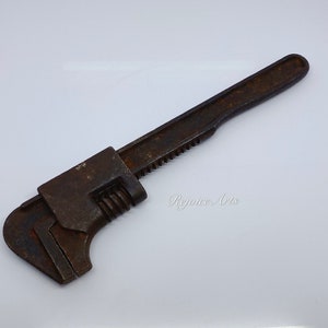Vintage Adjustable Pipe Wrench Industrial Decor