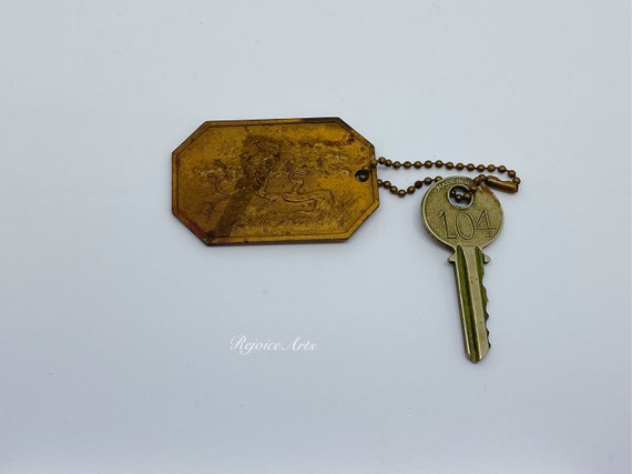 Vintage Brass Del Monte Hyatt House Key Fob & Key… - image 8
