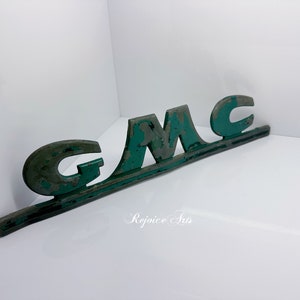 Vintage 1950s GMC Truck Script Logo Grille Emblem Metal Part 2227865 USA