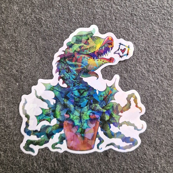 Audrey II Holographic Sticker | 3.5" Holo sticker | Little Shop Of Horrors | Audrey 2 | Musical Theatre | Plant Musical