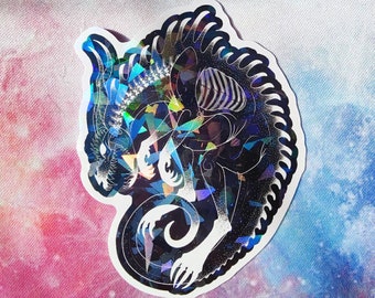 Breathing Space - 3.5"  Holo Sticker | Goth | Witch | Laptop Sticker | Occult | Vulture Culture | Skulls | Dragon | Space | Stars | Zodiac