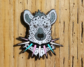 Trans Pride Hyena Enamel Pin | LGBTQIA+ Punk Pin, 45mm