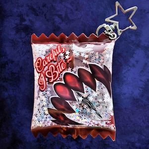 Astarion - Careful, I Bite - Baldur's Gate 3 - Candy Bag Shaker Charm Keychain with Acrylic Charms | DnD | BG3 | Rogue | Vampire