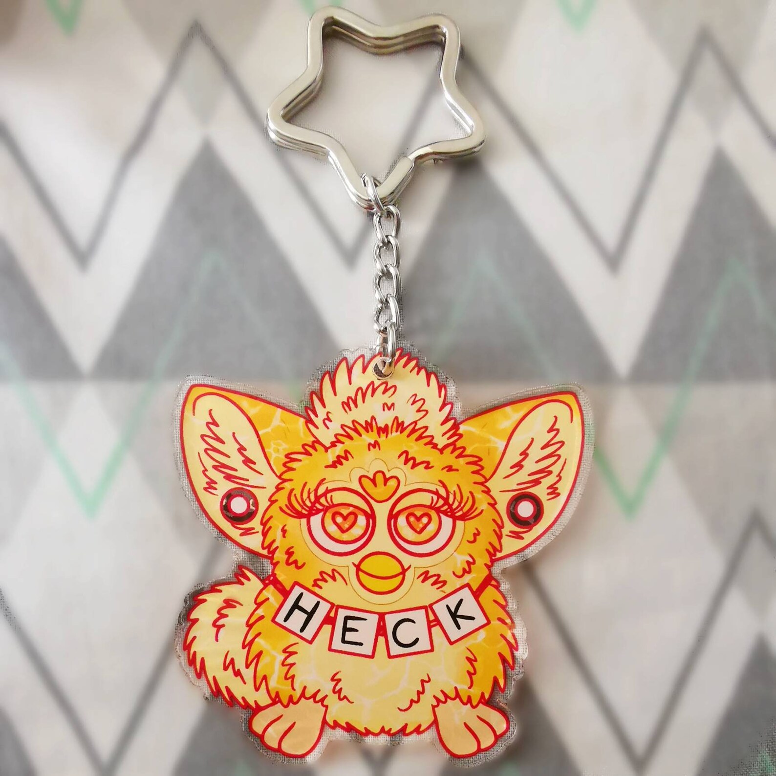 Furby Heck Acrylic Keychain Star Keychain Retro Furby 90s Etsy