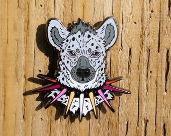 Lesbian Pride Hyena Enamel Pin | LGBTQIA+ Punk Pin