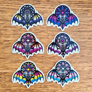 Pride Bat Gothic Window Vinyl Stickers 2.5&quot; | Gay | Bi Bisexual | Lesbian | Asexual Ace | Non Binary Enby | Pansexual | Trans Transgender