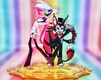 HuskerDust Standee - 4.5" Acrylic Standee - Hazbin Hotel inspired - Angel Dust & Husk - Angeldust Husker