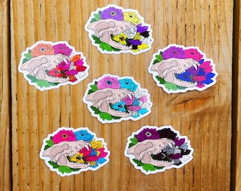 Pride Wolf Skull Vinyl Stickers 2.5" | Gay Pride | Bi Bisexual | Lesbian | Asexual Ace | Non Binary Enby | Pansexual | Trans Transgender