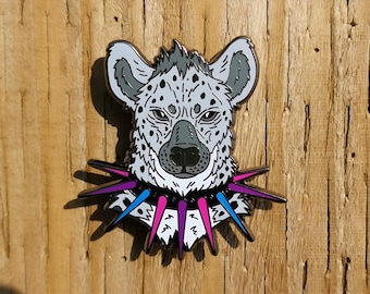 Bisexual Pride Hyena Enamel Pin | Punk LGBTQIA+ Furry Pin