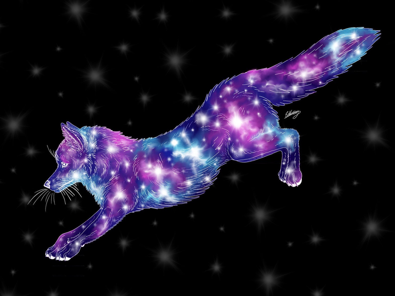 Galaxy Fox Cute Pet Foxes Vulpix Vulpes Space Stars A4 & A5 | Etsy