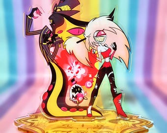 CherriSnake Standee - Sir Pentious & Cherri Bomb - 4.5" Acrylic Standee - Hazbin Hotel inspired