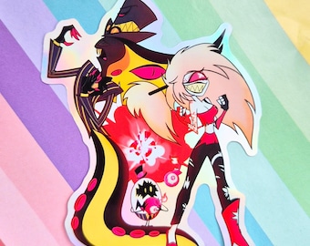 CherriSnake - 3.5" Holographic Sticker - Hazbin Hotel inspired - Sir Pentious - Cherri Bomb
