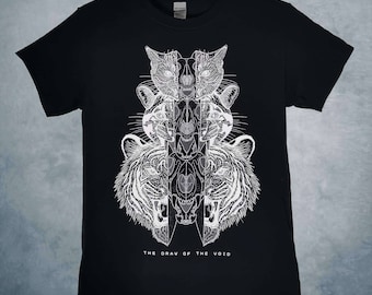 Migraine (Black)| Unisex T-Shirt  | Tattoo Design | Vulture Culture | Pagan | Goth | Weird | Tiger | Clouded Leopard | Cat | Animal Skull