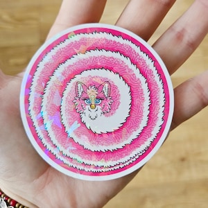 Pink Long Furby Holographic 3&quot; Sticker | Large Sticker| 1998 1999 Furb