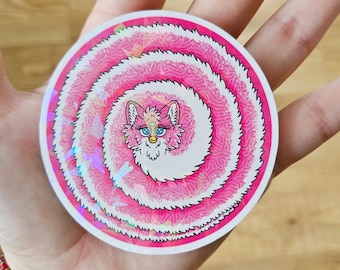 Pink Long Furby Holographic 3" Sticker | Large Sticker| 1998 1999 Furb