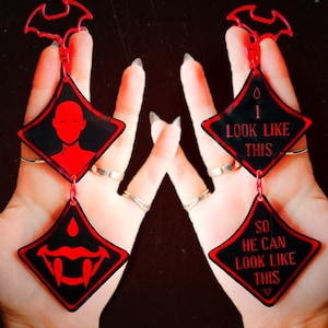 Bloodless / Happy - Astarion BG3 | Acrylic Keychain - 3&quot; Two tier Double sided Acrylic Charm | Baldur&#39;s Gate 3 | DnD | Vampire