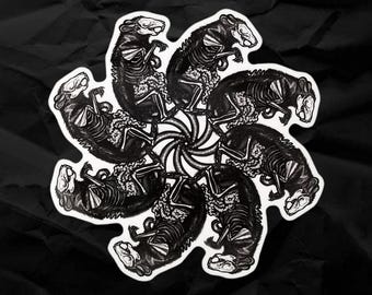 Decay Rat King - 3.5" Large Sticker | Goth | Witch | Laptop Sticker | Occult | Vulture Culture | Gore