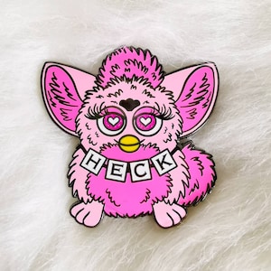 Furb - Hard Enamel Pin 45mm Heck - Pink Flamingo Variant | Original Adult 99 Furb 90s - Custom Furb | Long Furb | Oddbody |