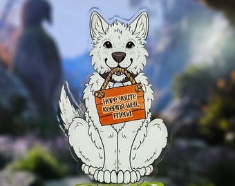 Scratch , the best boy - Acrylic Wiggly Standee Desk Buddy  - BG3 camp dog wagging tail |  Baldur's Gate 3 | DnD | Owlbear
