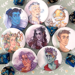 Critical Role Campaign 3 Dungeons & Dragons - Button Badges 45mm