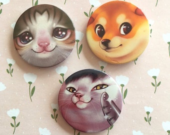 Meme Animals - Button Badges 45mm