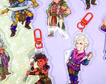 Baldur's Gate Companions Charms - 2.7 "7cm Double-Sided Charm, keychain, phone charm