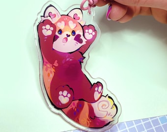 Red Panda - 1.9 "5cm Double-Sided Charm, keychain, phone charm