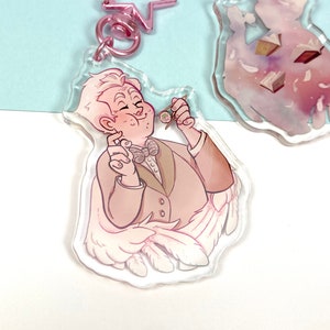 Good Omens, Aziraphale - 2.1" 5.5cm Double-Sided Charm, keychain, phone charm