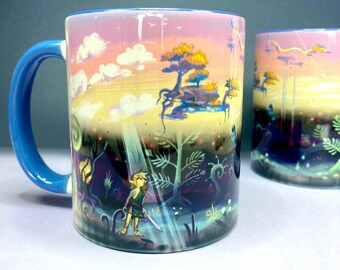 TOTK The Depths and Sky - Mug, blue inside & handle, 330ML / 11fl. oz, TLOZ, Link