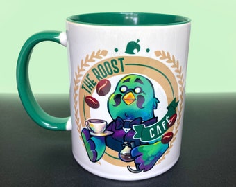 The Roost, Brewster - Mug, green inside & handle, 330ML / 11fl. oz,