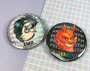 Pride Demon, Emo - Button Badges 45mm