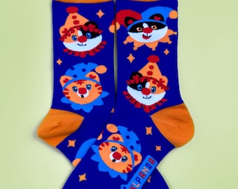 Clown Cats - Cotton Socks EU 38-42, US Men 6 - 9,5, US Women 7,5 - 11,5
