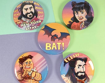 What We Do in the Shadows - Button Badges 45mm Guillermo, Bat
