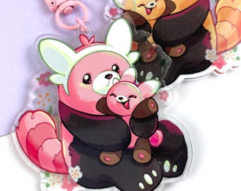 Red Panda, Stuffy, Double-Sided Keychain