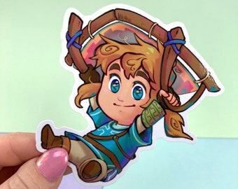 TLOZ Link, Glider - Sticker Vinyl 80mm 3", Die-cut