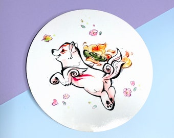 Okami - Coaster, 3.7"/9.5cm, Amaterasu, Chibiterasu, Shiranui,